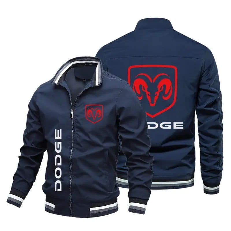 Men's White Dodge Logo Zipper Jacket - Autumn Collection | Premium Sports Jacket, photo 2