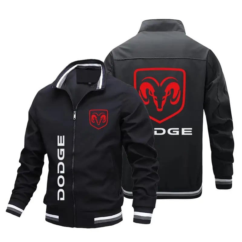 Men's White Dodge Logo Zipper Jacket - Autumn Collection | Premium Sports Jacket, photo 4