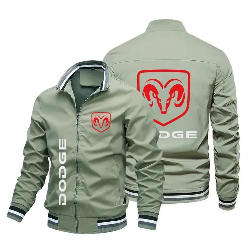 Men's White Dodge Logo Zipper Jacket - Autumn Collection | Premium Sports Jacket, photo 5
