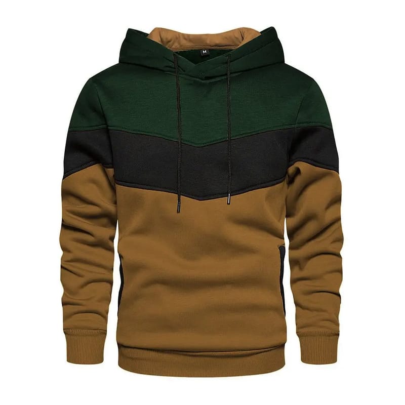 Men's Color-Blocked Hoodie Navy Gray White - Premium Autumn Collection | MZCHYHAM2618, photo 4