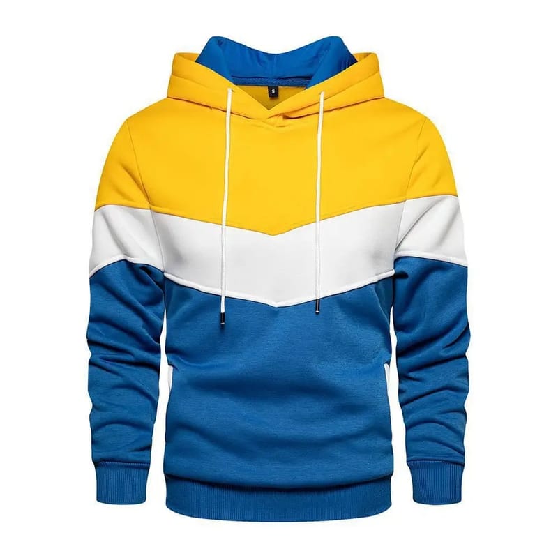 Men's Color-Blocked Hoodie Navy Gray White - Premium Autumn Collection | MZCHYHAM2618, photo 5