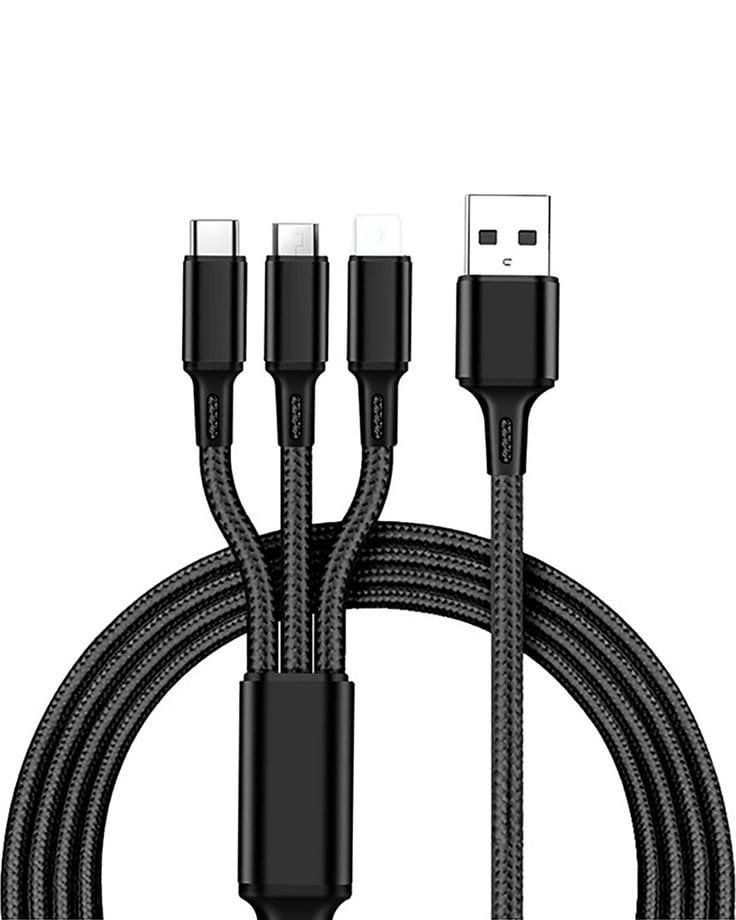 3 in 1 100W 6A Super Fast Charging Cable - Type C + Micro USB + iPhone | 100W, photo 2