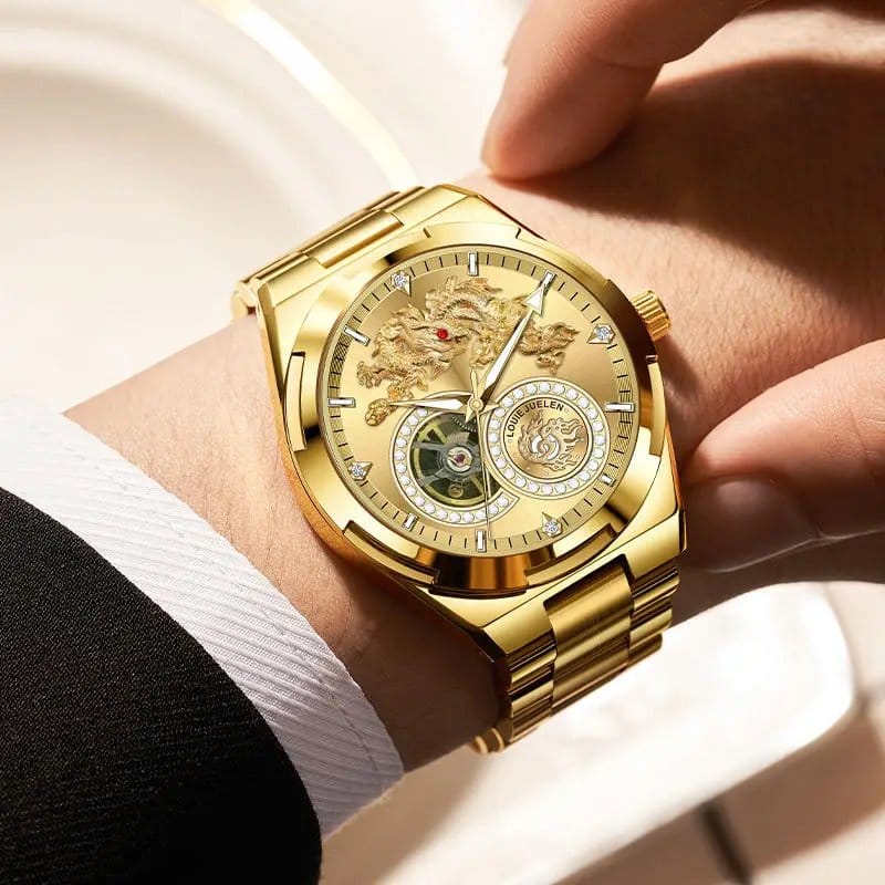 Stainless Steel Men's Luxury Golden Wristwatch - Automatic | Premium Fashion Watch | MZ2977200042HEOFFN, photo 4