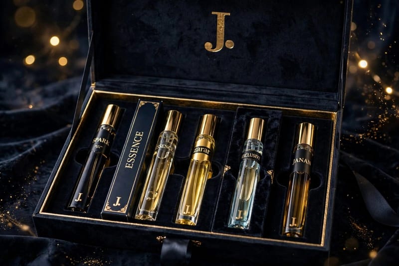5 in 1 J. Pocket Perfume Set - 35ML Each - Alcohol Free | Black Gold Edition | For Men & Women | Gift Box, photo 5