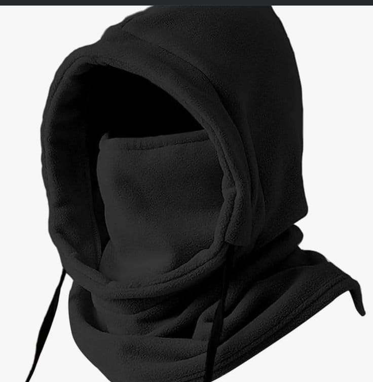 Winter Fleece Face Mask - Premium Warm & Comfortable | Black | Windproof | Unisex | 29x54cm