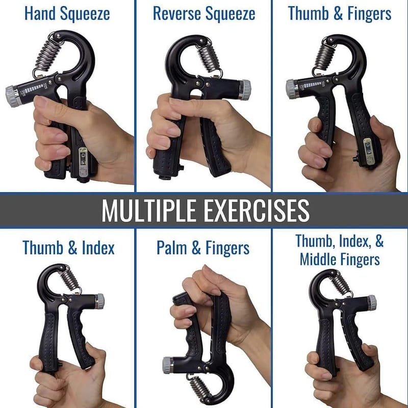 Adjustable Resistance Hand Grip Trainer 10-130lbs Black ABS with Digital Counter, photo 3