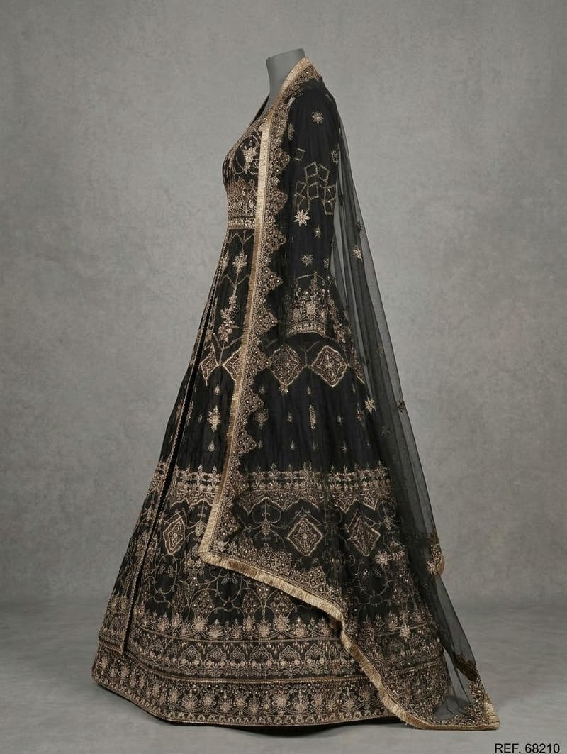Embroidered Black Anarkali maxi, photo 2