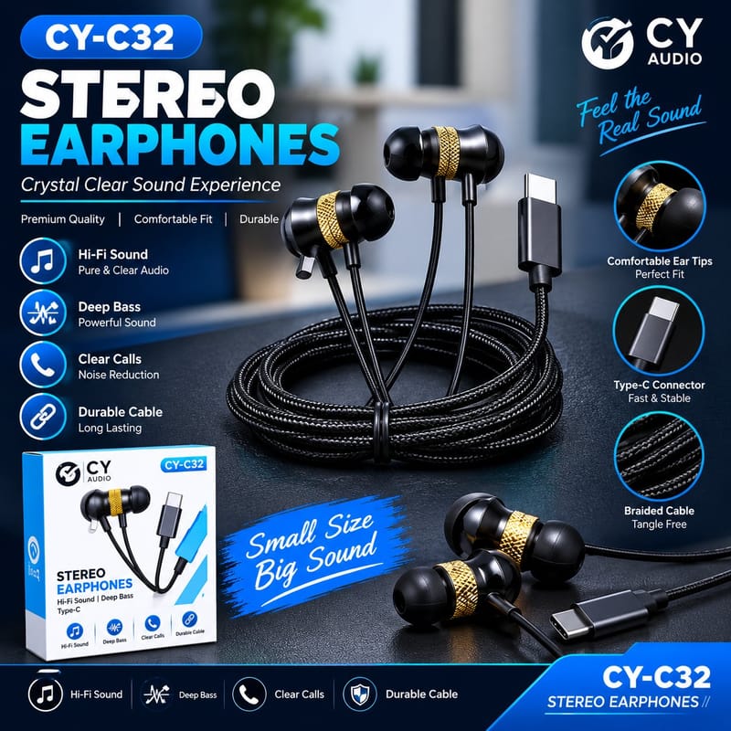 CY-C32 Type-C Earbuds, photo 2