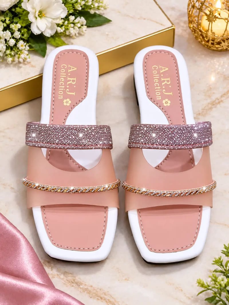 Women's Fancy Embroidered Rexine Slippers - Party Wear, photo 2