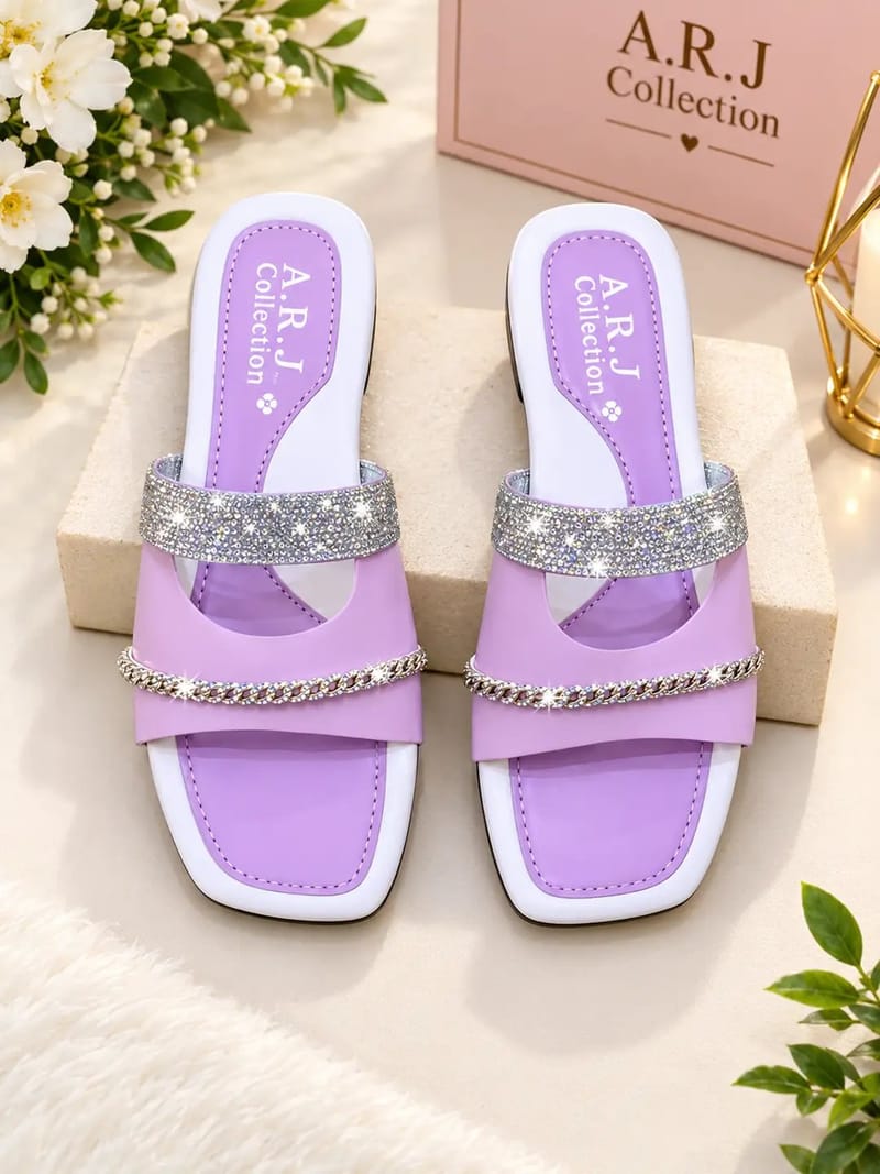 Women's Fancy Embroidered Rexine Slippers - Party Wear, photo 3