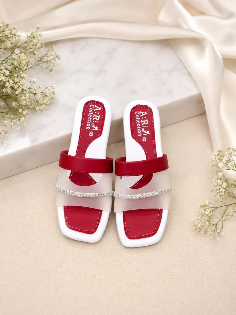 Women's Fancy Embroidered Rexine Slippers - Party Wear, photo 5