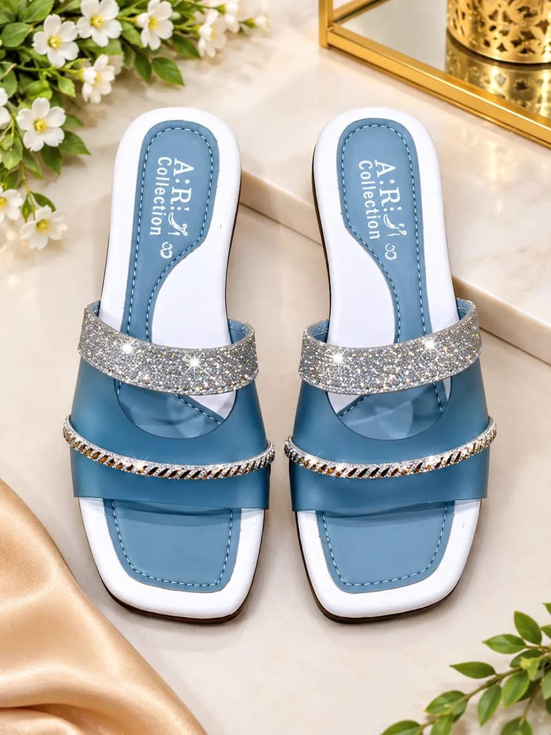 Women's Fancy Embroidered Rexine Slippers - Party Wear, photo 6