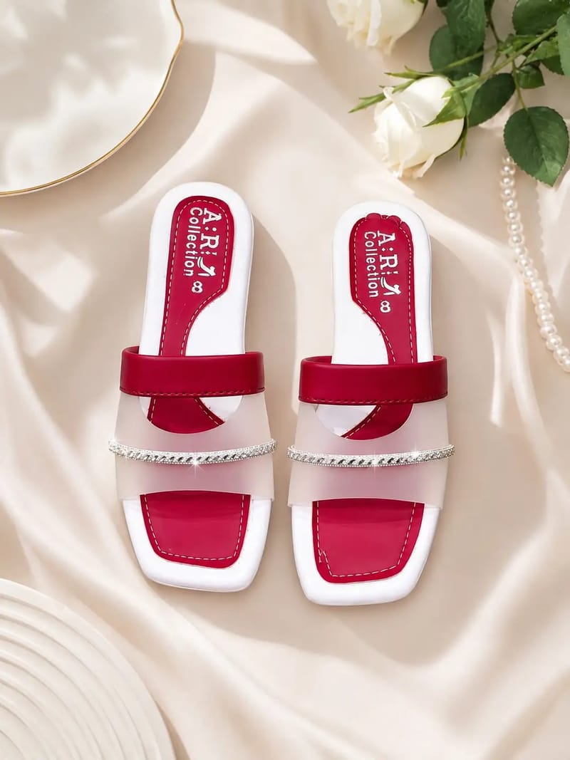 Women's Fancy Embroidered Rexine Slippers - Party Wear, photo 7