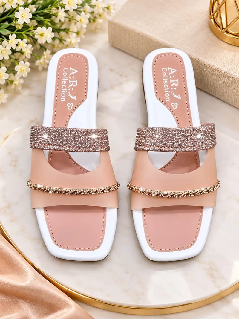 Women's Fancy Embroidered Rexine Slippers - Party Wear, photo 8