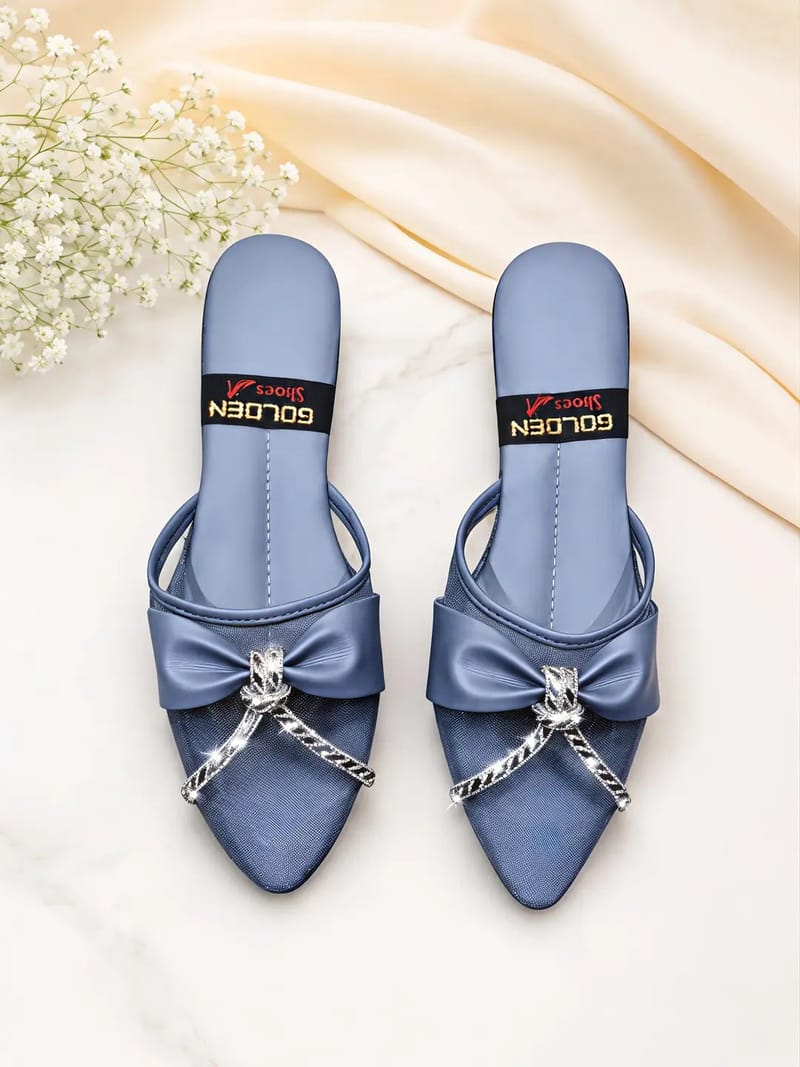 Women's Fancy Embroidered Rexine Flats - Festive Wear, photo 3