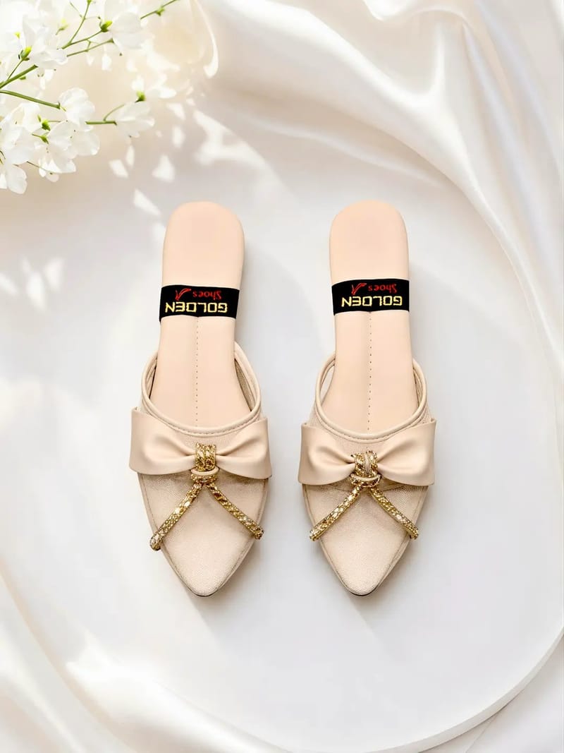 Women's Fancy Embroidered Rexine Flats - Festive Wear, photo 2