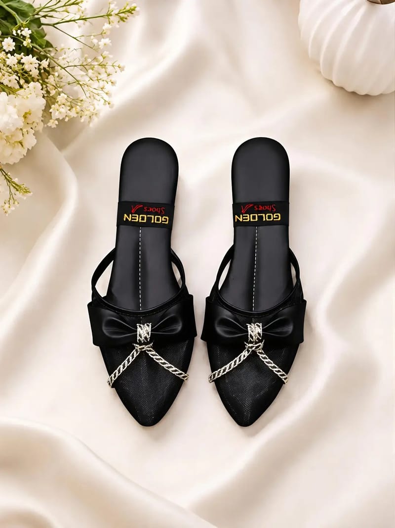 Women's Fancy Embroidered Rexine Flats - Festive Wear, photo 10