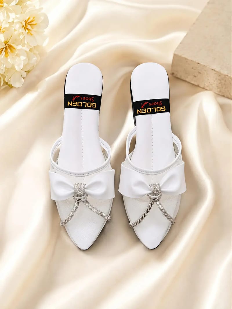 Women's Fancy Embroidered Rexine Flats - Festive Wear