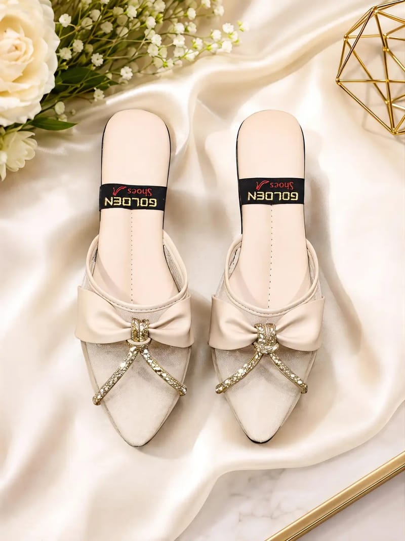Women's Fancy Embroidered Rexine Flats - Festive Wear, photo 5