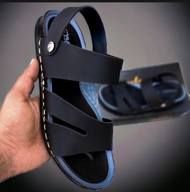 Men's Black Synthetic Leather Fancy Sandals - Casual & Formal Wear, photo 3
