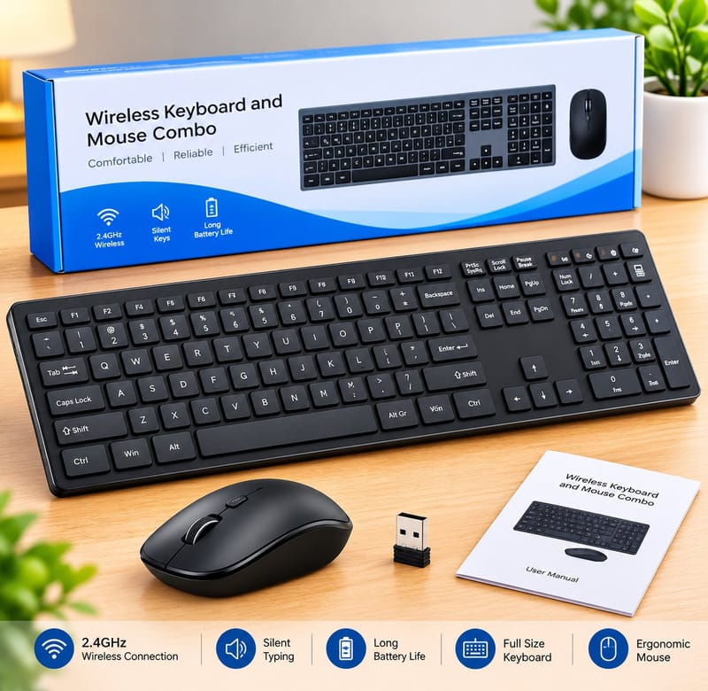 Wireless Keyboard Mouse Combo