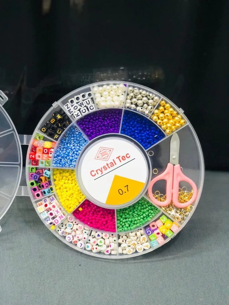 Large Mixed Decorative Beads Box with Sticker Sheet for Bracelets and Lockets, photo 2
