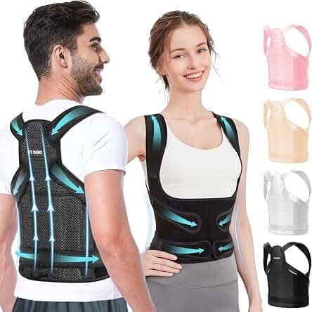 Portable Posture Corrector Belt - Black, Durable Back Support for Men and Women