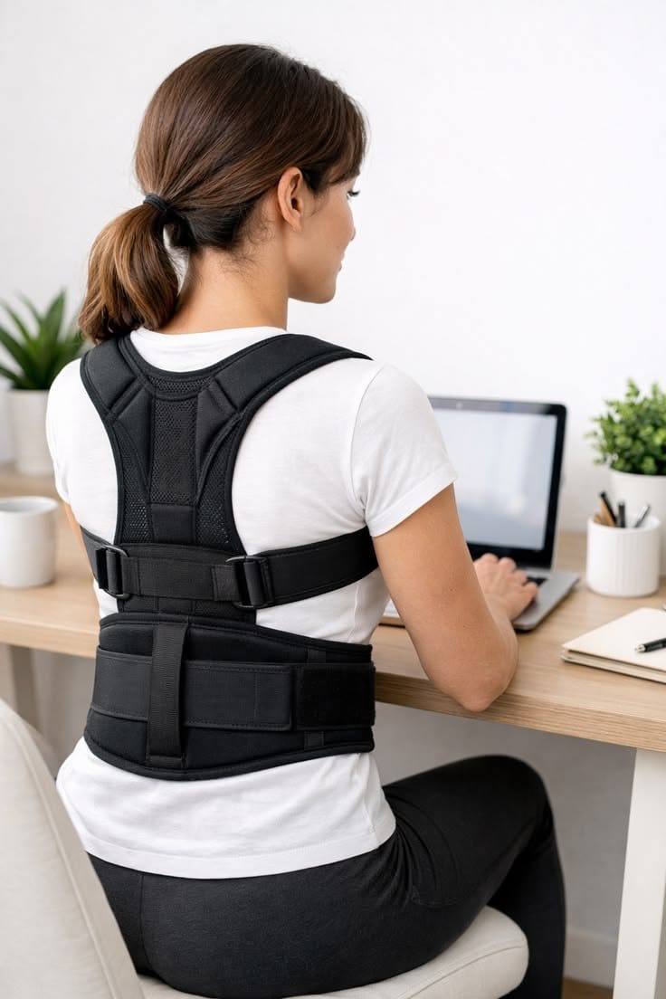 Portable Posture Corrector Belt - Black, Durable Back Support for Men and Women, photo 5