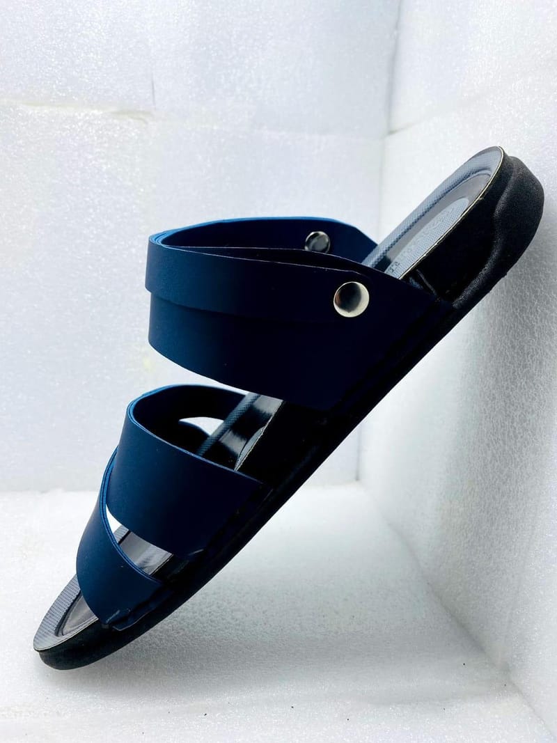 Men's Blue Synthetic Leather Casual Sandals - Comfortable Daily Wear, photo 3