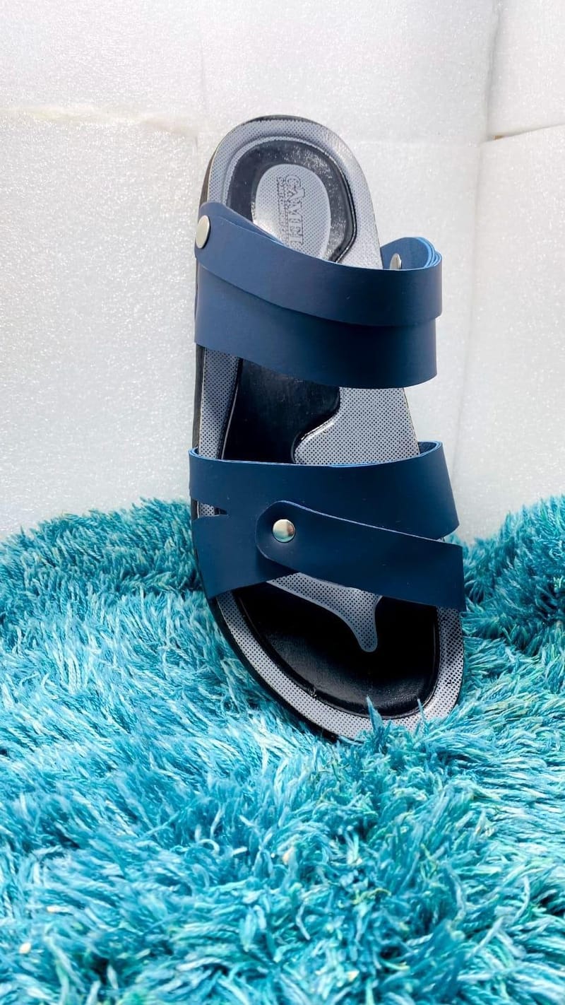 Men's Blue Synthetic Leather Casual Sandals - Comfortable Daily Wear, photo 4