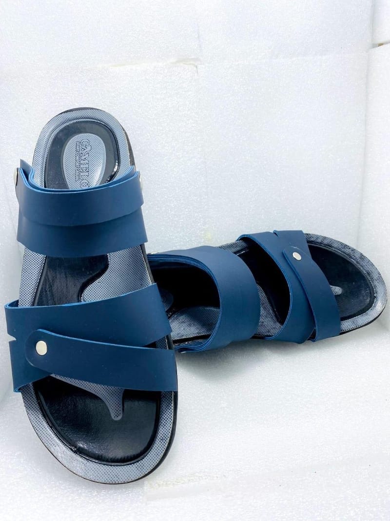 Men's Blue Synthetic Leather Casual Sandals - Comfortable Daily Wear, photo 5