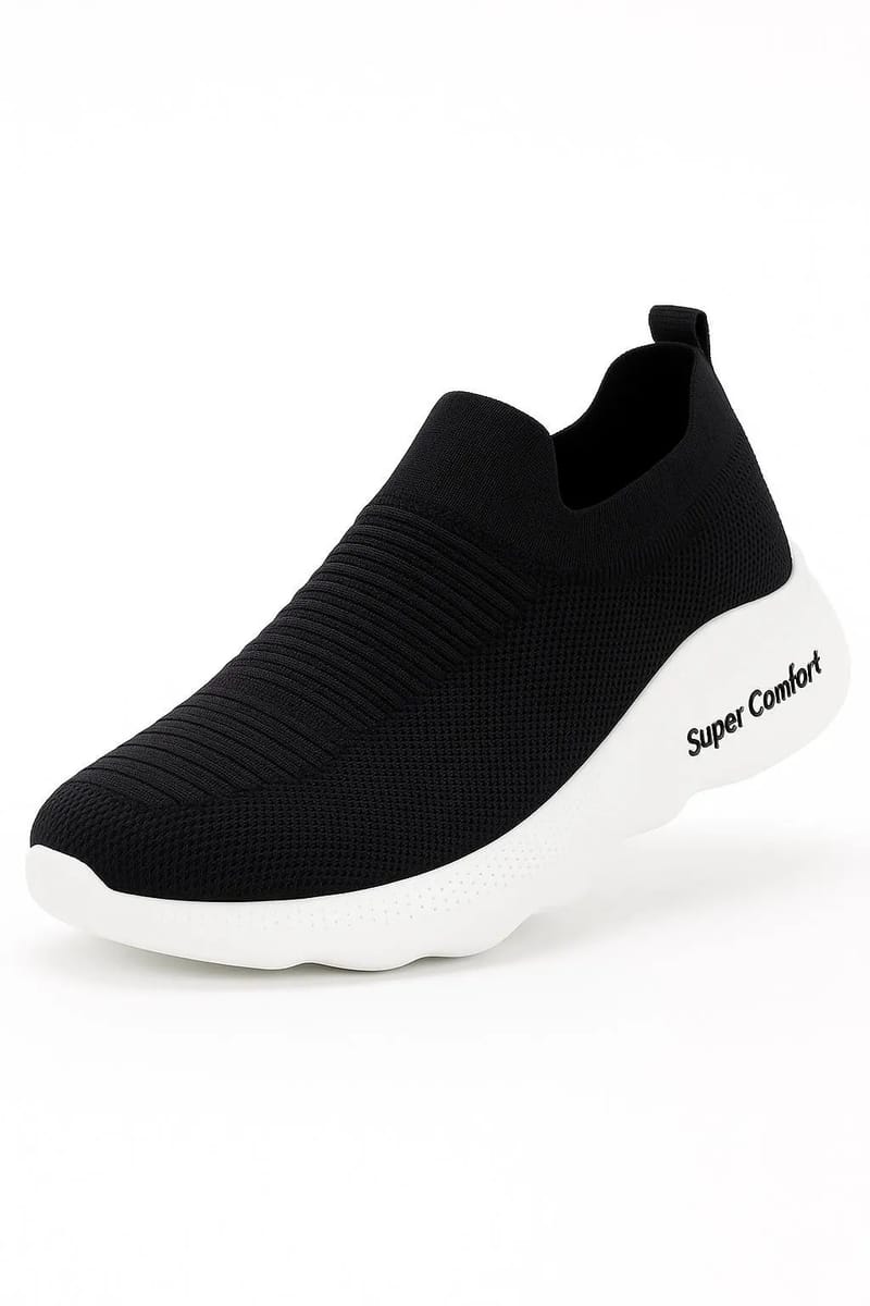 Women's Black Slip-On Casual Sneakers - Breathable Daily Wear Shoes, photo 3