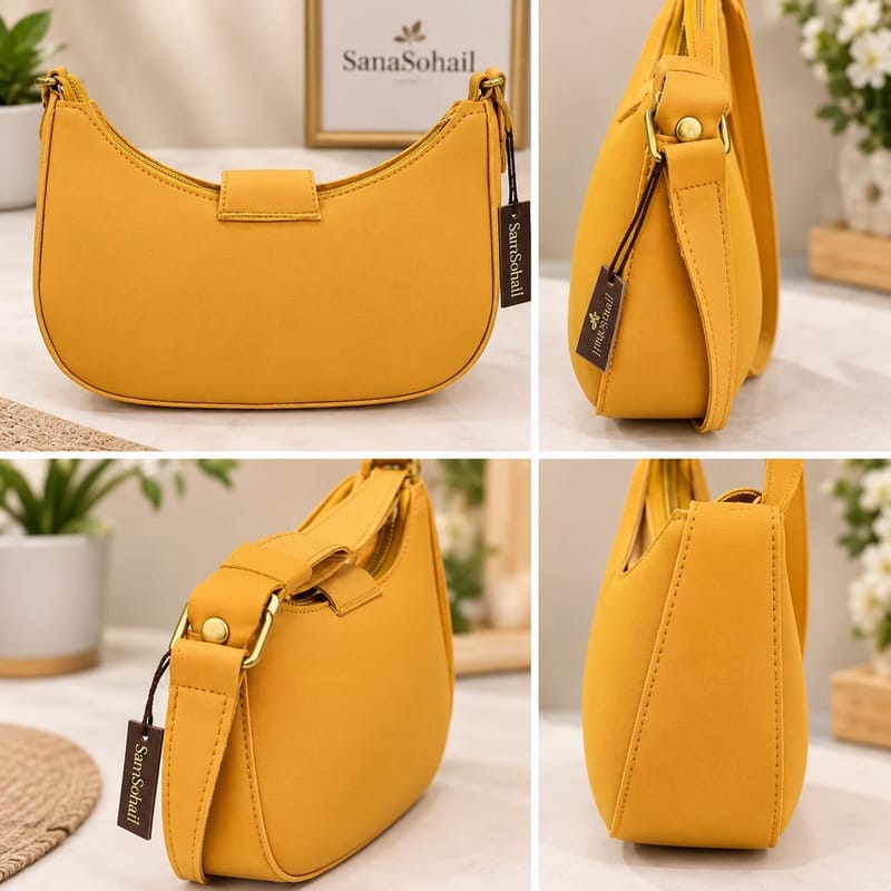 Mustard Yellow Elegant Shoulder Bag β SanaSohail Collection π