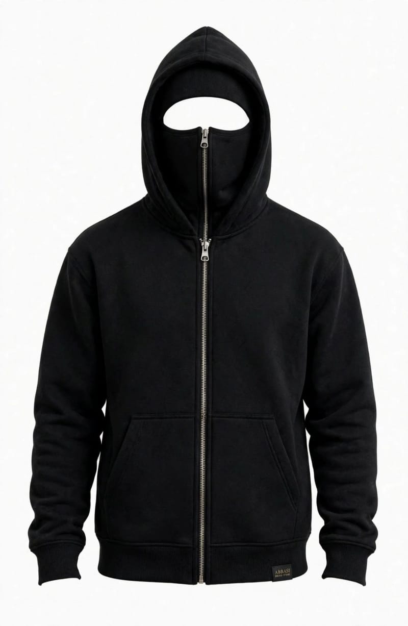 Men's Ninja Black Fleece Zipper Hoodie, photo 2