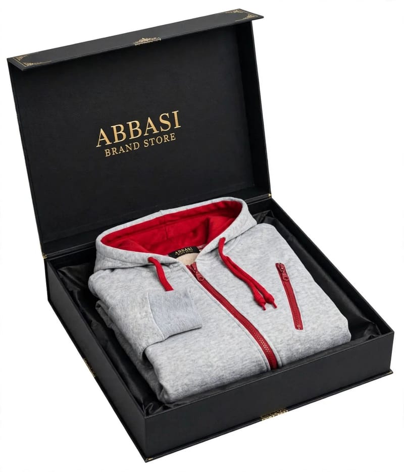 Men's Black Red Zip Hoodie Slim Fit Casual, photo 2