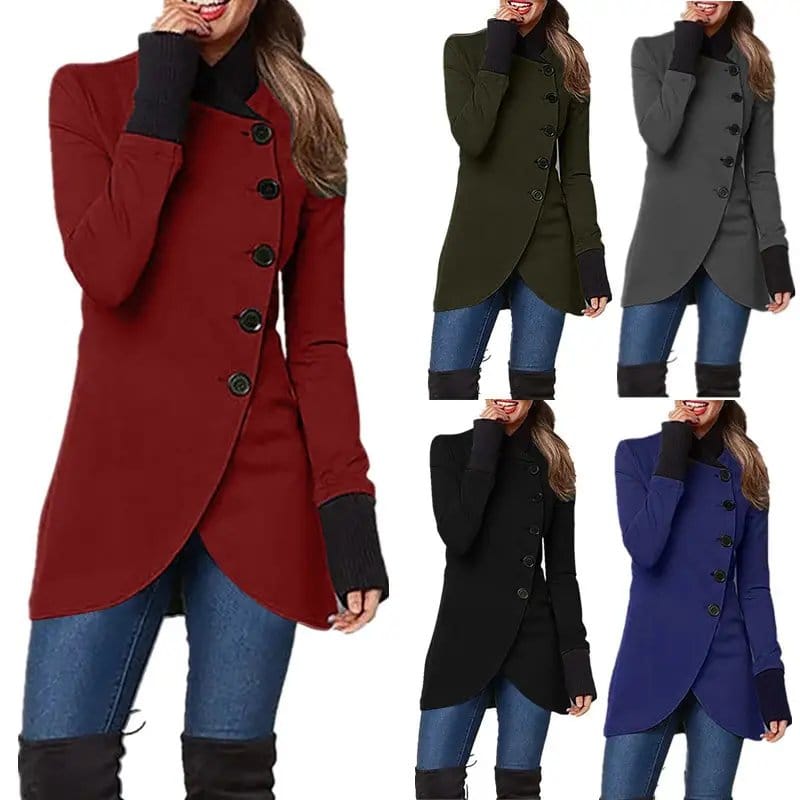 Women's Asymmetric Button jacket winter Multi color, photo 2