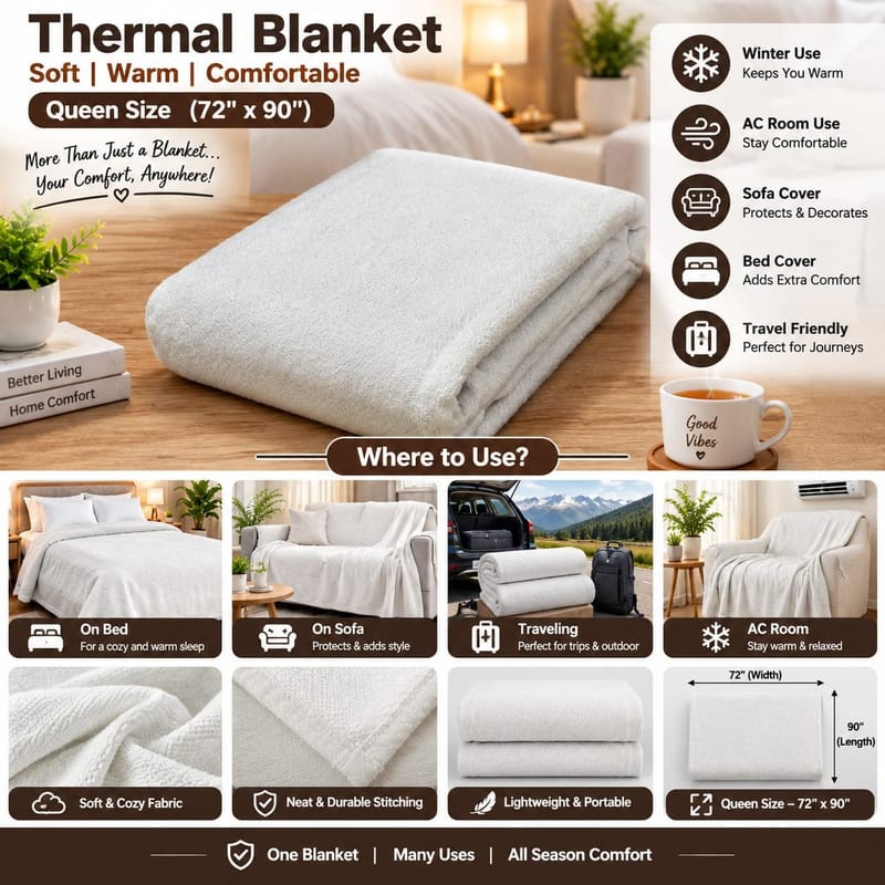 Thermal blankets export quality 72x90 inch, photo 2
