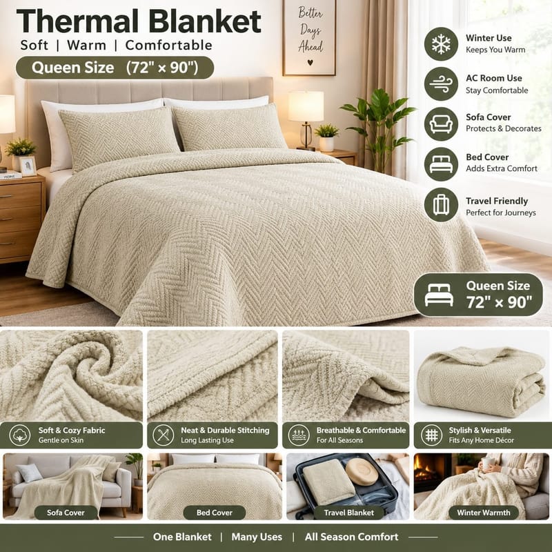 Thermal blankets export quality 72x90 inch, photo 3