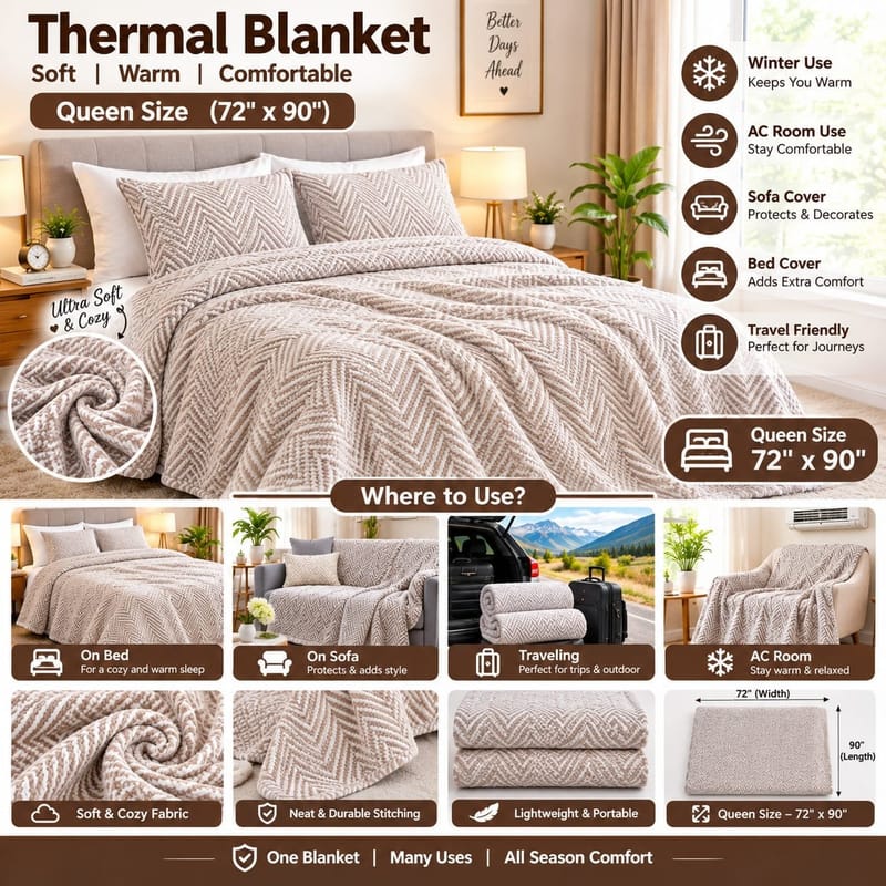 Herringbone Thermal Blanket, photo 2