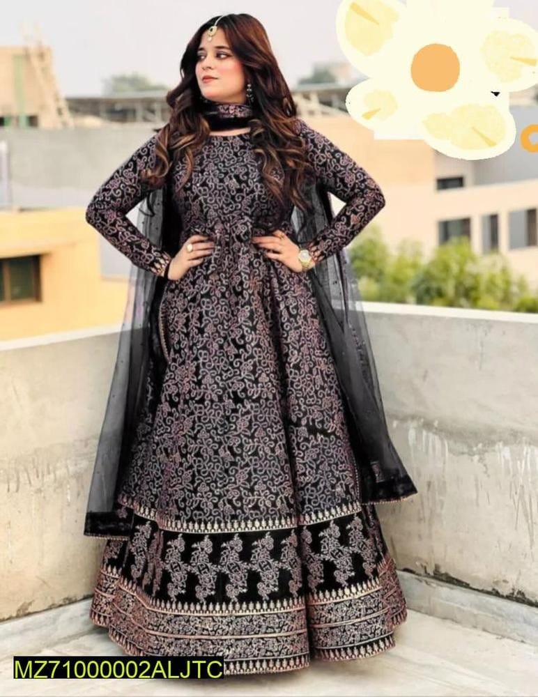Woman katan silk maxi suit set with dupatta 3cm, photo 2
