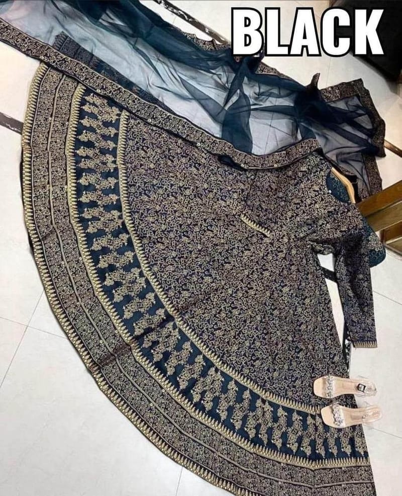 Woman katan silk maxi suit set with dupatta 3cm, photo 3