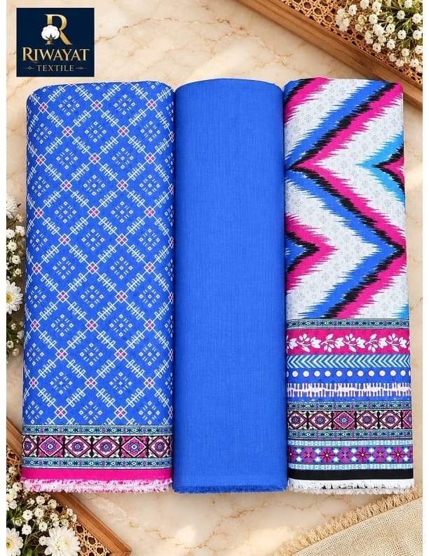 Riwayat printed khadar 3 piece unstitched suit, photo 3