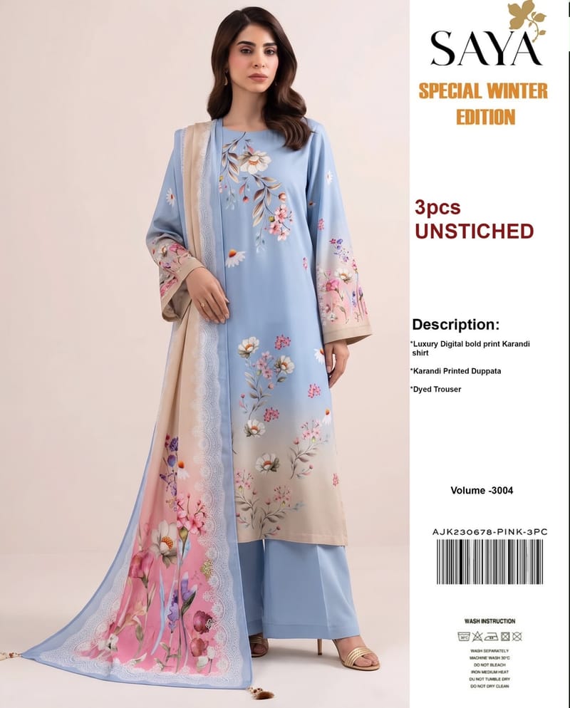 Floral print karandi Unstitched Suit