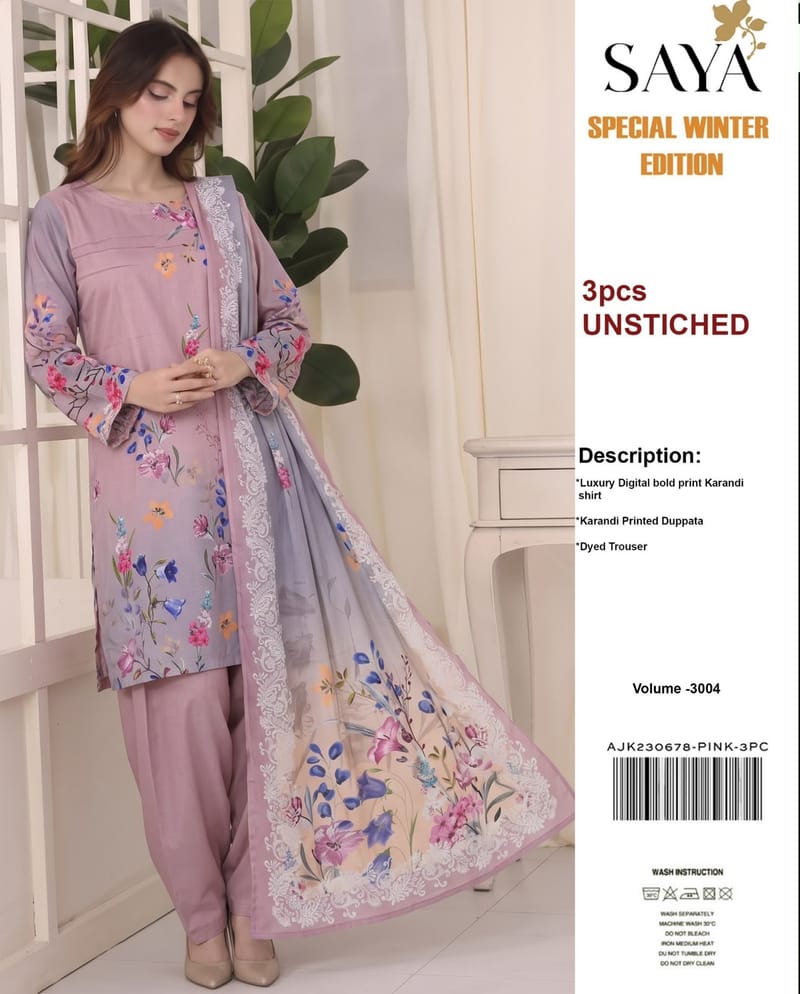 Floral print karandi Unstitched Suit, photo 3