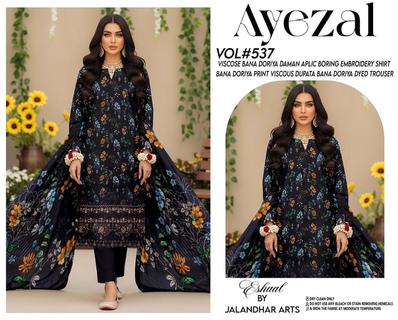 Embroidered Three Piece Suit viscose, photo 2