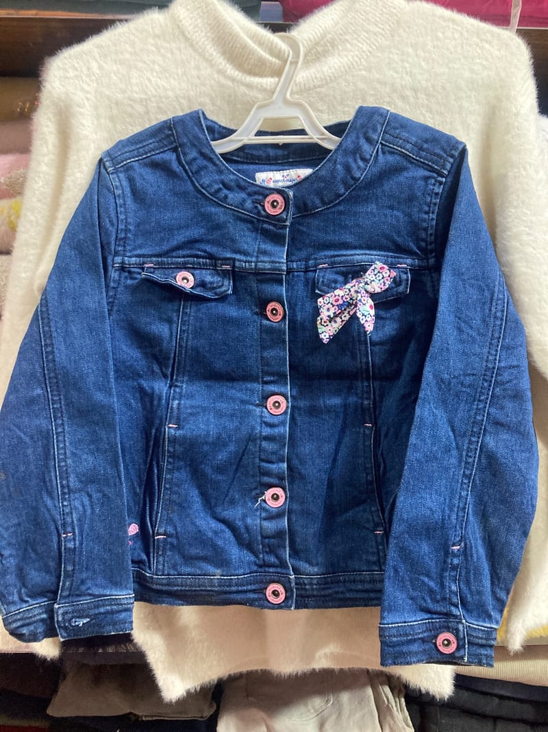Denim Jacket with Bow