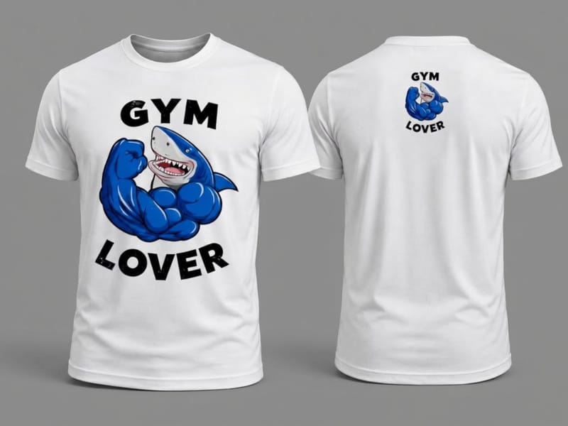 Gym Lover Shark T-Shirt premium quality cotton fabric