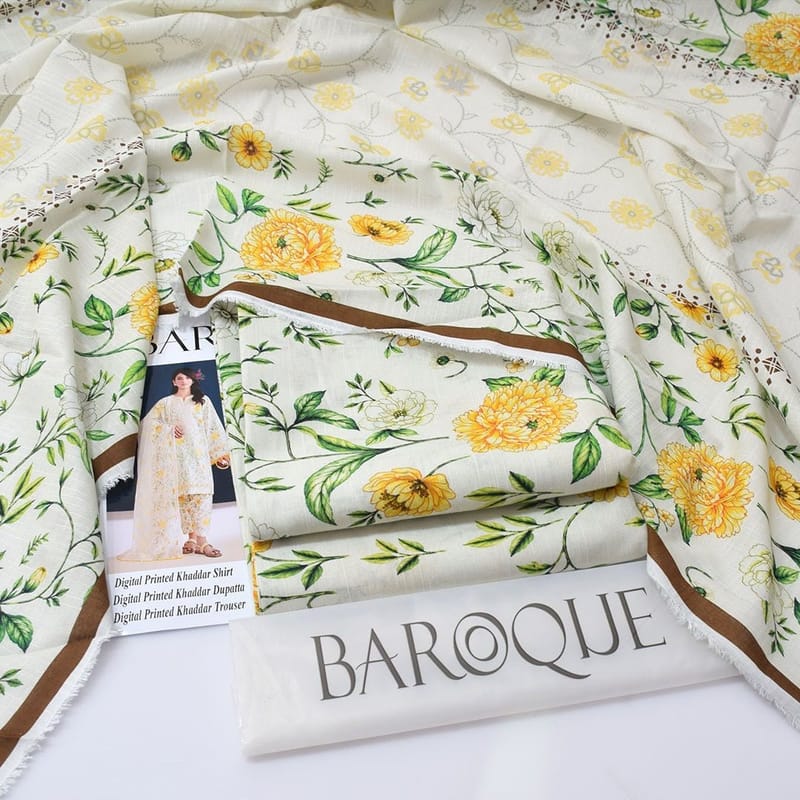 Floral Khaddar Three-Piece Set, photo 2