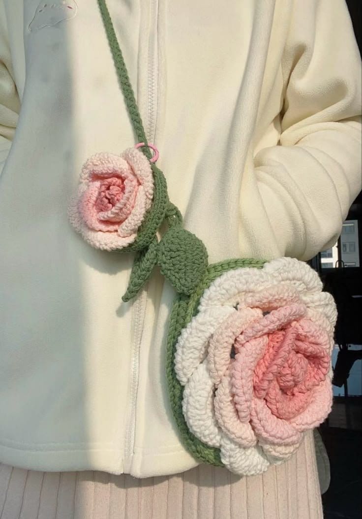 Crochet Rose bag