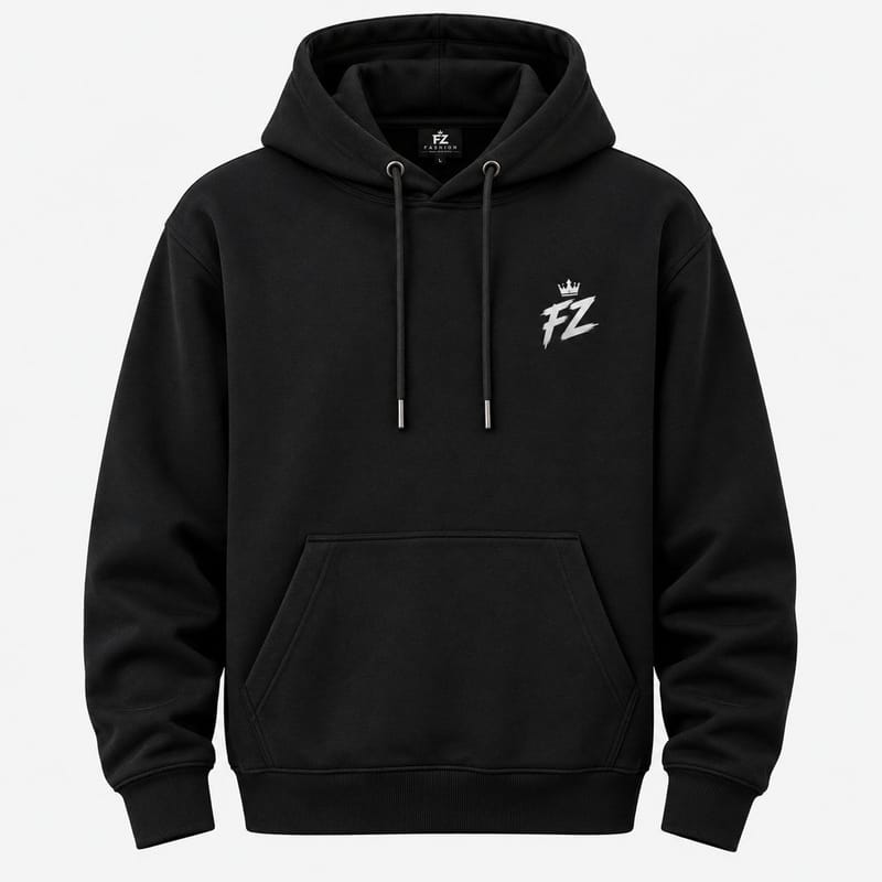 FZ FASHION Premium Black Half-Sleeve Hoodie